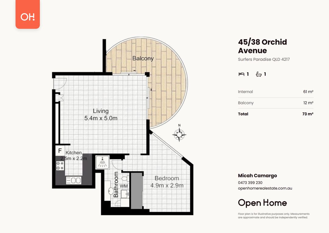 Floor plan of 45/38 Orchid Avenue, Surfers Paradise